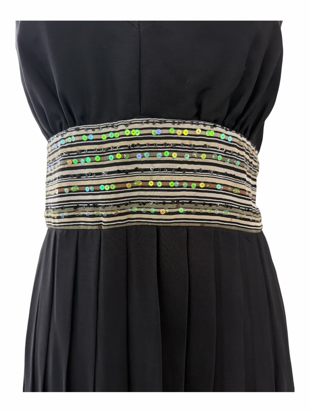 NWT Signature by Robbie Bee Black Floral Sequin Maxi Dress Size 10 - Picture 5 of 15